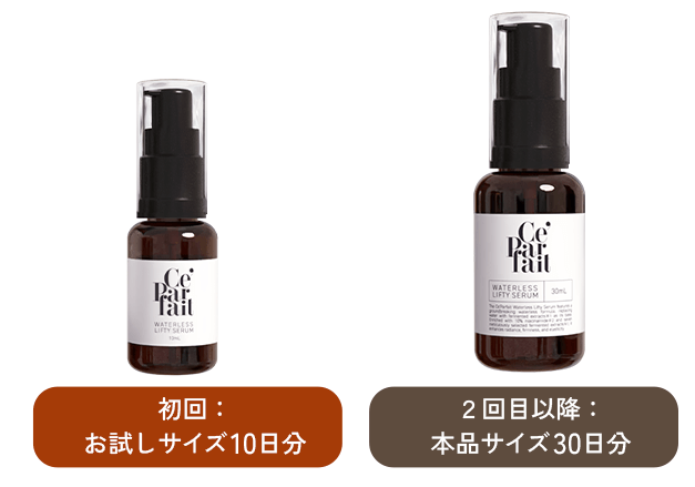 セパルフェリフティお試しサイズと現品サイズ